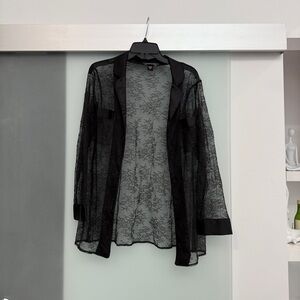 Victoria Secret Black Sheer Lace Sleep Top